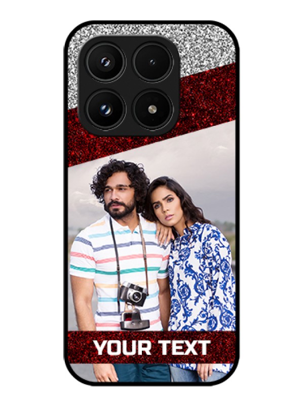 Custom Xiaomi 17 5G Custom Glass Phone Case - Image Holder With Glitter Strip Design