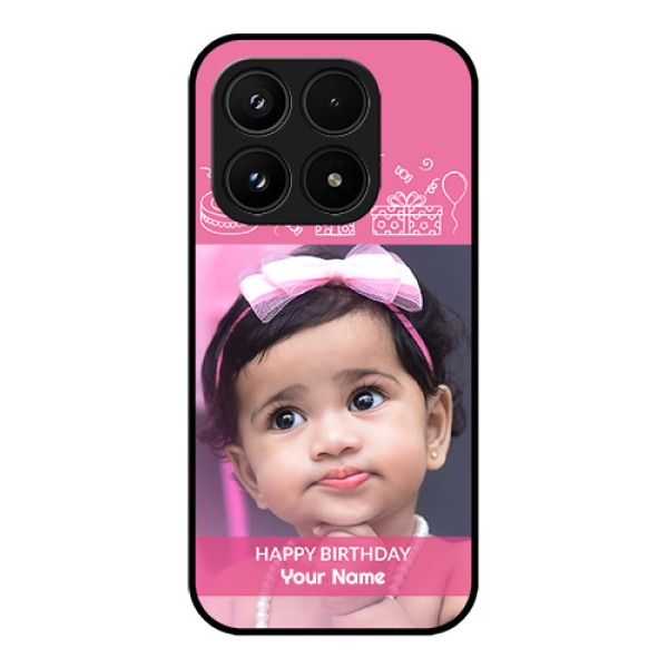 Xiaomi 17 5G Custom Glass Phone Case - With Birthday Line Art Design Xiaomi 17 5G Custom Glass Phone Case - With Birthday Line Art Design
