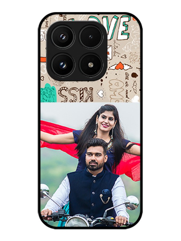 Custom Xiaomi 17 5G Custom Glass Phone Case - Love Doodle Pattern