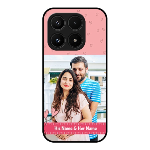 Xiaomi 17 5G Custom Glass Phone Case - Love Design Peach Color Xiaomi 17 5G Custom Glass Phone Case - Love Design Peach Color