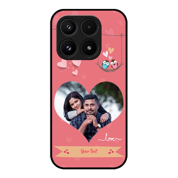 Xiaomi 17 5G Custom Glass Phone Case - Peach Color Love Design Xiaomi 17 5G Custom Glass Phone Case - Peach Color Love Design