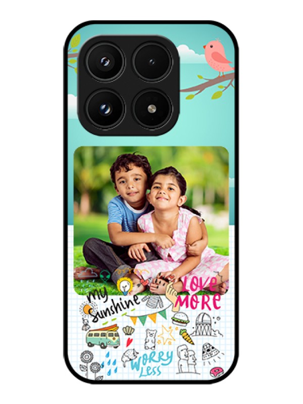 Custom Xiaomi 17 5G Custom Glass Phone Case - Doodle Love Design