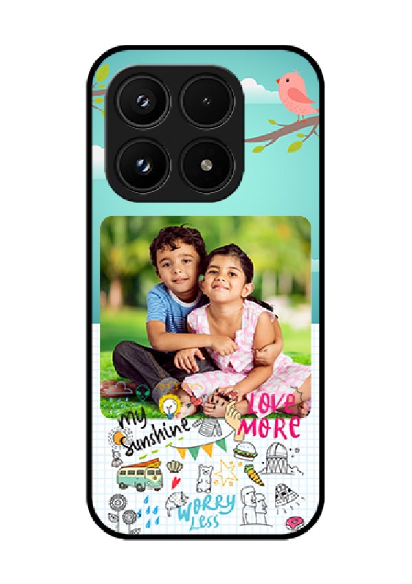 Xiaomi 17 5G Custom Glass Phone Case - Doodle Love Design