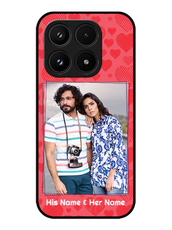 Custom Xiaomi 17 5G Custom Glass Phone Case - With Red Heart Symbols Design