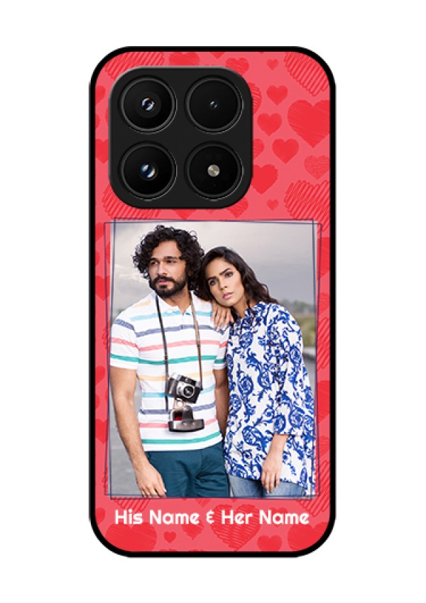 Xiaomi 17 5G Custom Glass Phone Case - With Red Heart Symbols Design