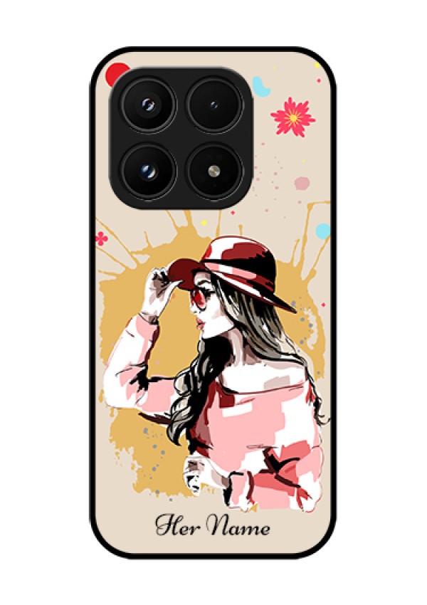 Xiaomi 17 5G Custom Glass Phone Case - Women With Pink Hat Design