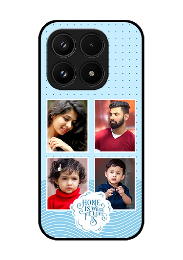 Xiaomi 17 5G Custom Glass Phone Case - Cute Love Quote With 4 Pic Upload Design
