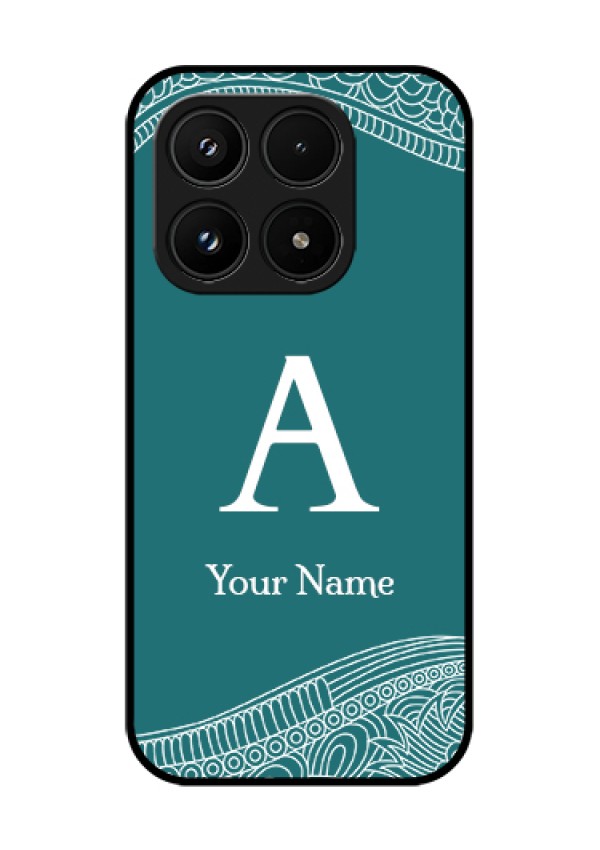 Xiaomi 17 5G Custom Glass Phone Case - Line Art Pattern With Custom Name Design