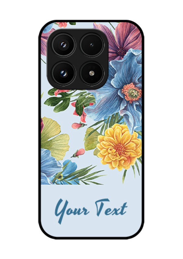 Xiaomi 17 5G Custom Glass Phone Case - Stunning Watercolored Flowers Painting Design