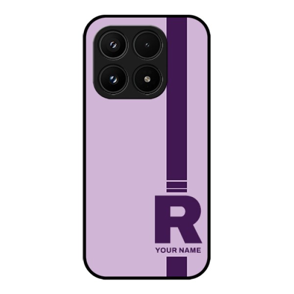 Xiaomi 17 5G Custom Glass Phone Case - Simple Dual Tone Stripe With Name Design