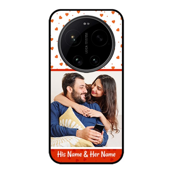 Xiaomi 17 Ultra 5G Custom Glass Phone Case - Orange Love Symbol Design