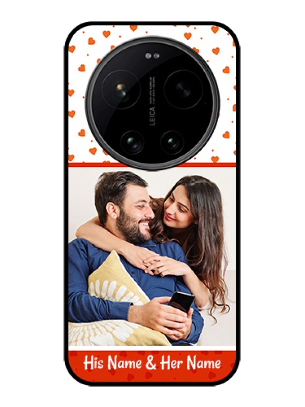 Custom Xiaomi 17 Ultra 5G Custom Glass Phone Case - Orange Love Symbol Design