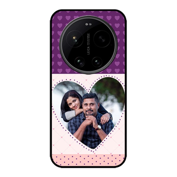 Xiaomi 17 Ultra 5G Custom Glass Phone Case - Violet Love Dots Design