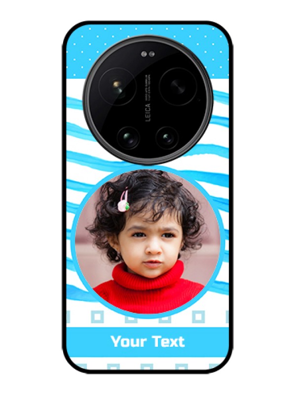 Custom Xiaomi 17 Ultra 5G Custom Glass Phone Case - Simple Blue Case Design