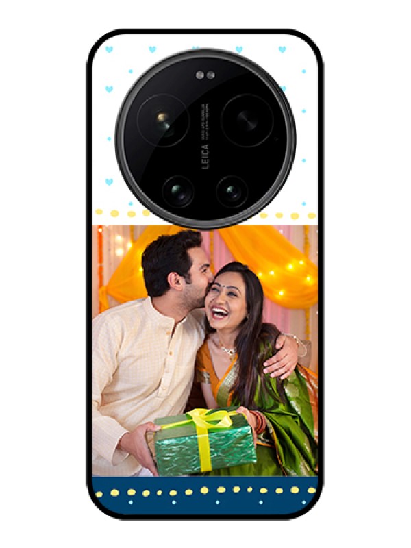 Custom Xiaomi 17 Ultra 5G Custom Glass Phone Case - White And Blue Abstract Design