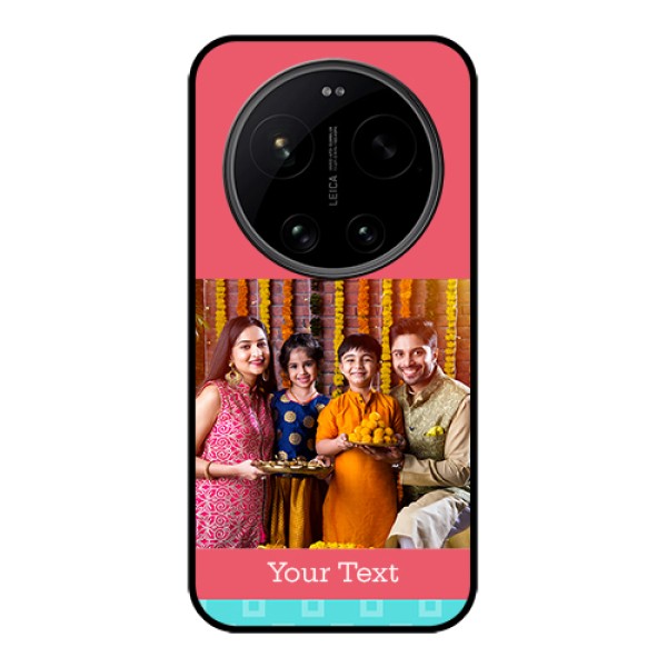 Xiaomi 17 Ultra 5G Custom Glass Phone Case - Peach & Blue Color Design