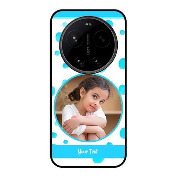 Xiaomi 17 Ultra 5G Custom Glass Phone Case - Blue Bubbles Pattern Design Xiaomi 17 Ultra 5G Custom Glass Phone Case - Blue Bubbles Pattern Design