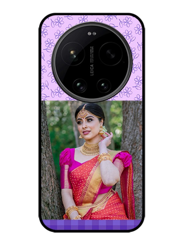 Custom Xiaomi 17 Ultra 5G Custom Glass Phone Case - Purple Floral Design