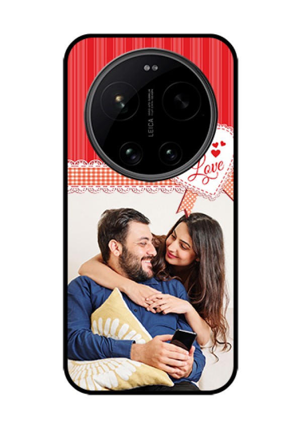 Xiaomi 17 Ultra 5G Custom Glass Phone Case - Red Love Pattern Design
