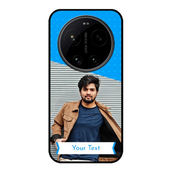 Xiaomi 17 Ultra 5G Custom Glass Phone Case - Simple Blue Color Design Xiaomi 17 Ultra 5G Custom Glass Phone Case - Simple Blue Color Design