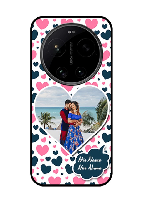 Xiaomi 17 Ultra 5G Custom Glass Phone Case - Pink & Blue Heart Design