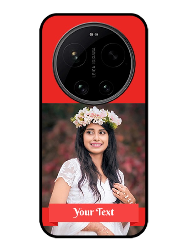 Custom Xiaomi 17 Ultra 5G Custom Glass Phone Case - Simple Red Color Design