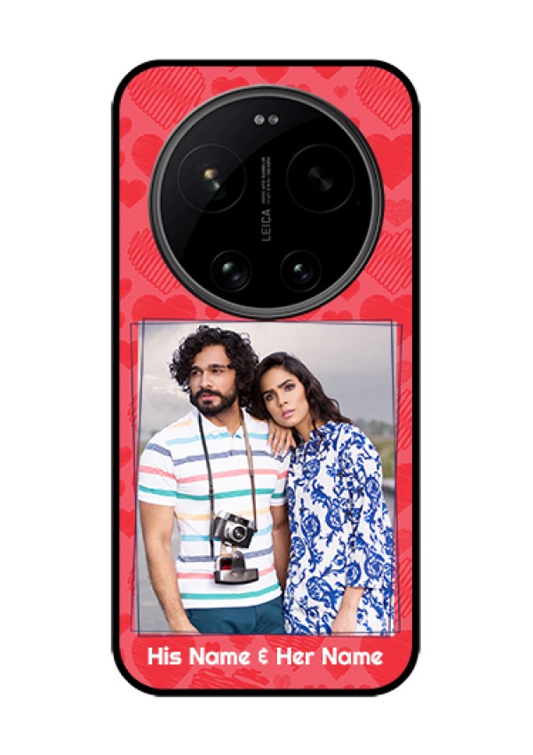 Xiaomi 17 Ultra 5G Custom Glass Phone Case - With Red Heart Symbols Design
