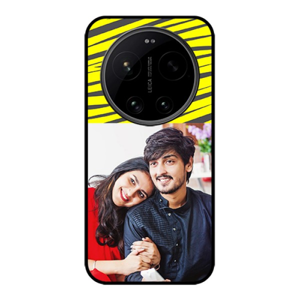 Xiaomi 17 Ultra 5G Custom Glass Phone Case - Yellow Abstract Design Xiaomi 17 Ultra 5G Custom Glass Phone Case - Yellow Abstract Design