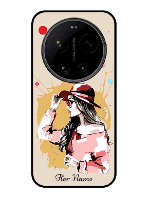 Custom Xiaomi 17 Ultra 5G Custom Glass Phone Case - Women With Pink Hat Design