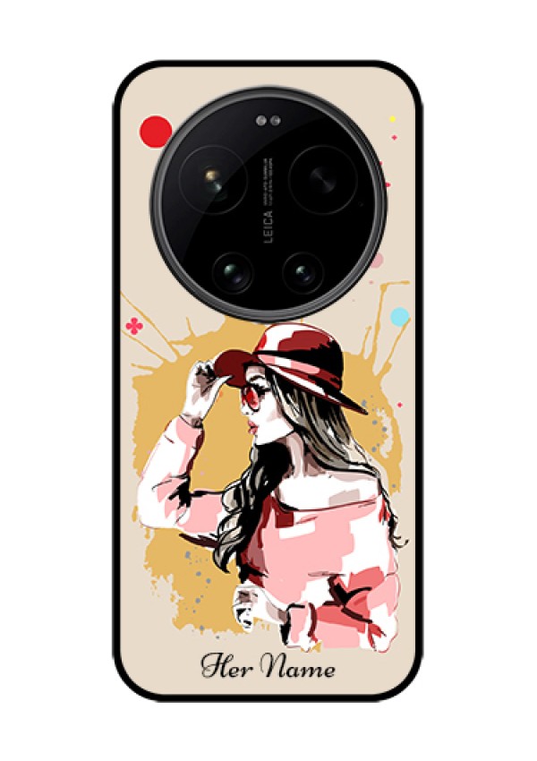 Xiaomi 17 Ultra 5G Custom Glass Phone Case - Women With Pink Hat Design