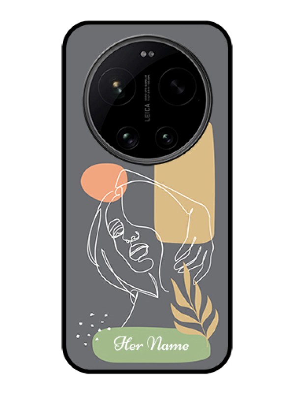Custom Xiaomi 17 Ultra 5G Custom Glass Phone Case - Gazing Woman Line Art Design