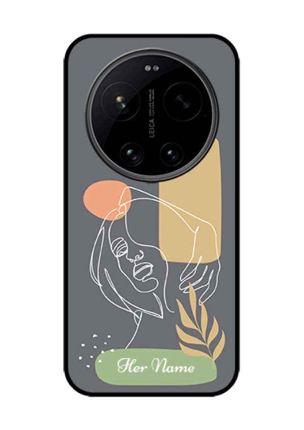Xiaomi 17 Ultra 5G Custom Glass Phone Case - Gazing Woman Line Art Design
