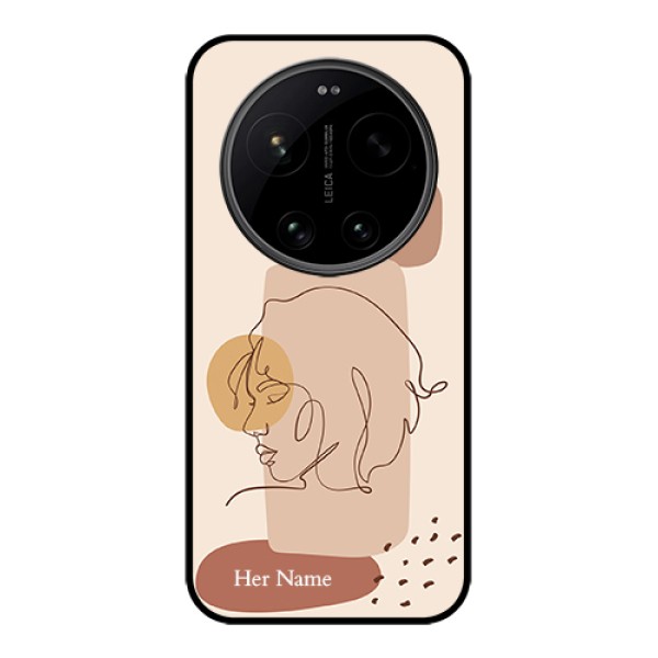 Xiaomi 17 Ultra 5G Custom Glass Phone Case - Calm Woman Line Art Design