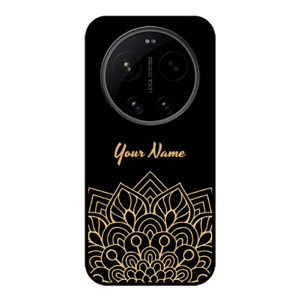 Xiaomi 17 Ultra 5G Custom Glass Phone Case - Golden Mandala Design