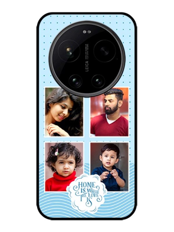 Custom Xiaomi 17 Ultra 5G Custom Glass Phone Case - Cute Love Quote With 4 Pic Upload Design