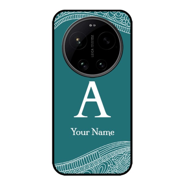 Xiaomi 17 Ultra 5G Custom Glass Phone Case - Line Art Pattern With Custom Name Design Xiaomi 17 Ultra 5G Custom Glass Phone Case - Line Art Pattern With Custom Name Design
