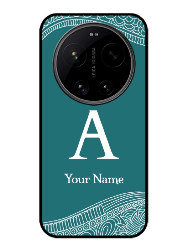 Custom Xiaomi 17 Ultra 5G Custom Glass Phone Case - Line Art Pattern With Custom Name Design