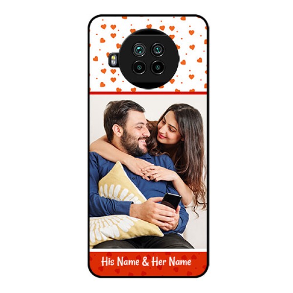 Mi 10i 5G Custom Glass Phone Case - Orange Love Symbol Design Mi 10i 5G Custom Glass Phone Case - Orange Love Symbol Design