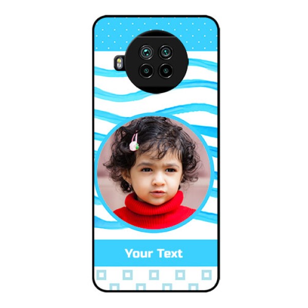Mi 10i 5G Custom Glass Phone Case  - Simple Blue Case Design