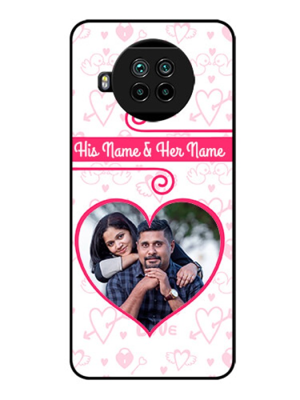 Custom Mi 10i 5G Personalized Glass Phone Case  - Heart Shape Love Design