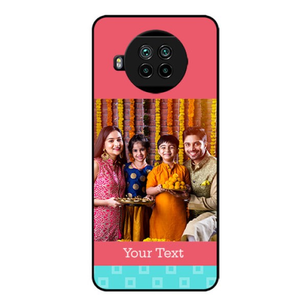 Mi 10i 5G Personalized Glass Phone Case - Peach & Blue Color Design Mi 10i 5G Personalized Glass Phone Case - Peach & Blue Color Design