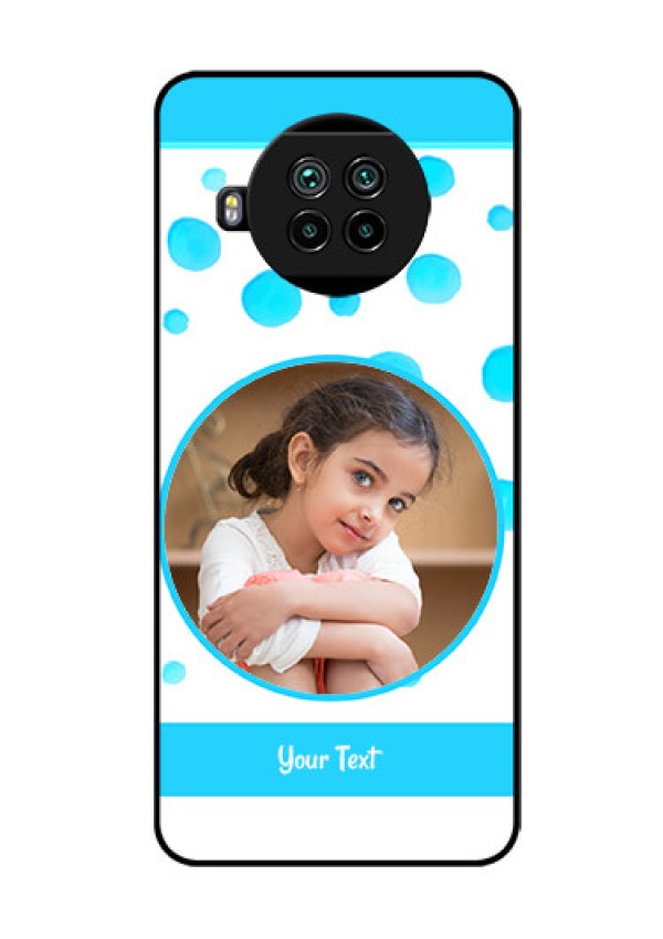 Mi 10i 5G Photo Printing on Glass Case  - Blue Bubbles Pattern Design