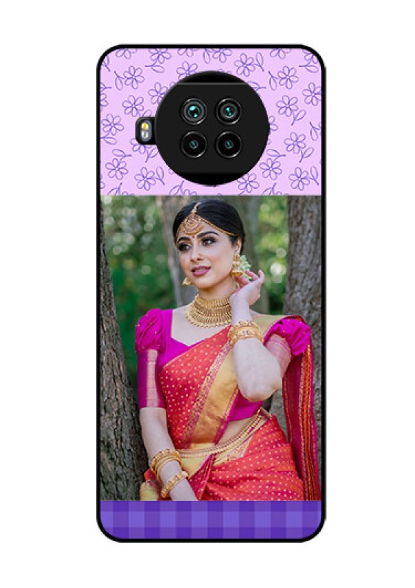Mi 10i 5G Custom Glass Phone Case  - Purple Floral Design