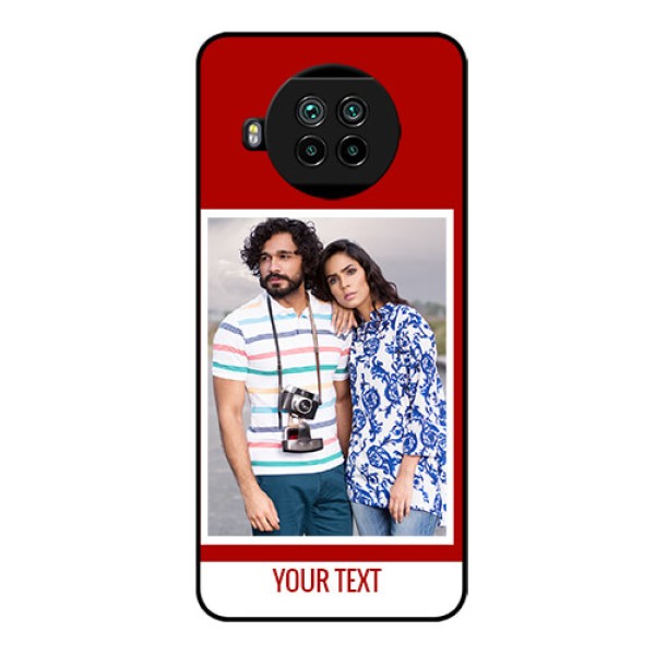 Mi 10i 5G Personalized Glass Phone Case  - Simple Red Color Design