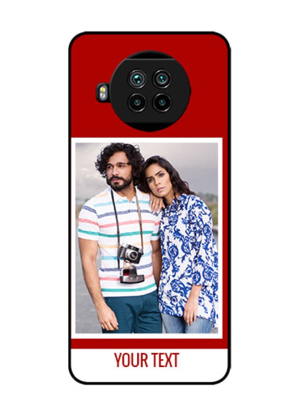 Mi 10i 5G Personalized Glass Phone Case  - Simple Red Color Design