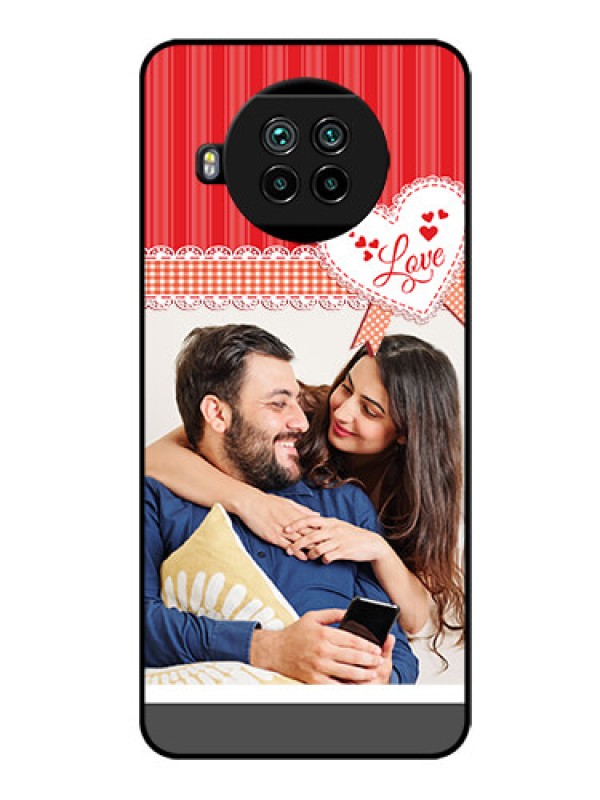 Custom Mi 10i 5G Custom Glass Mobile Case  - Red Love Pattern Design