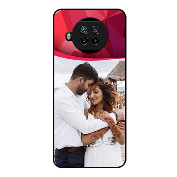 Mi 10i 5G Custom Glass Mobile Case  - Red Abstract Design