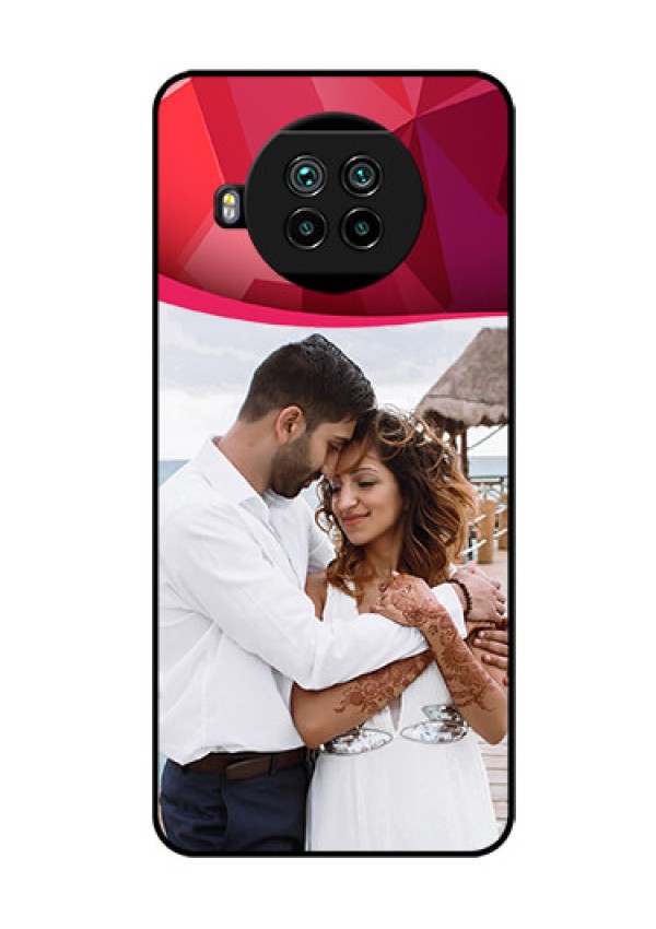Mi 10i 5G Custom Glass Mobile Case  - Red Abstract Design