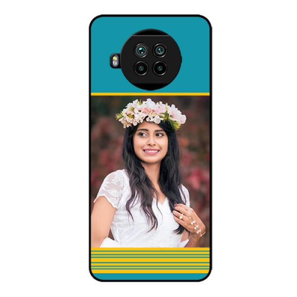 Mi 10i 5G Custom Glass Phone Case  - Yellow & Blue Design 