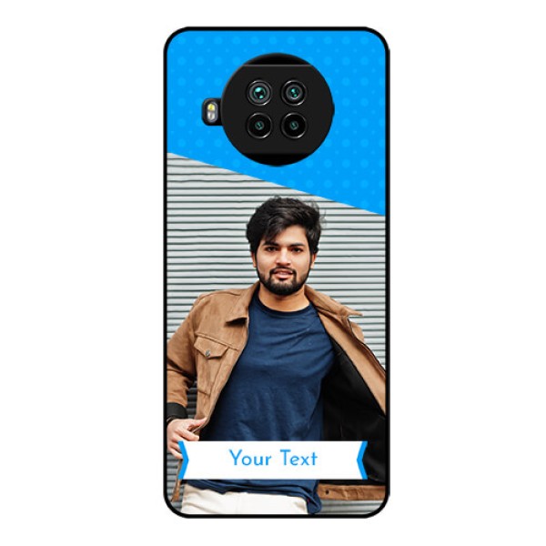 Mi 10i 5G Photo Printing on Glass Case  - Simple Blue Color Design